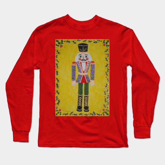 Holly Nutcracker Long Sleeve T-Shirt by DebiCady